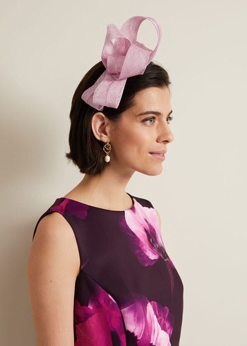 Phase Eight Large Bow Hats Pink Canada | SCKWOU-284